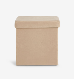 Poef AUNING 38x38 met opbergruimte fluweel donkerzand